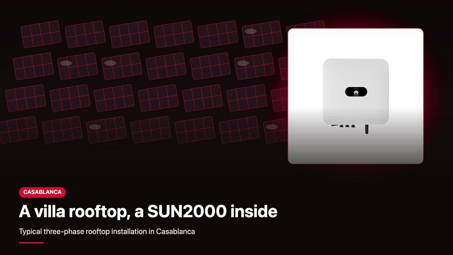 Casablanca villa rooftop with Huawei SUN2000 installation