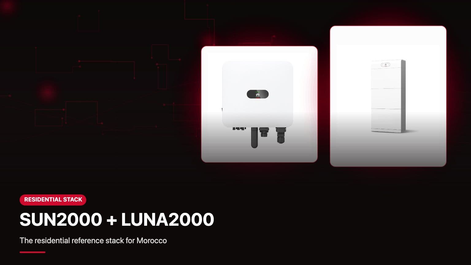Huawei SUN2000 inverter with LUNA2000 battery stack